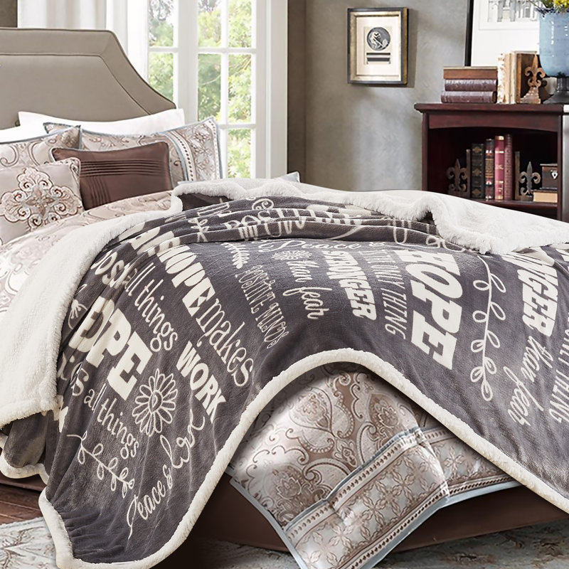 Positive Energy Gift Fleece Blanket, Gray