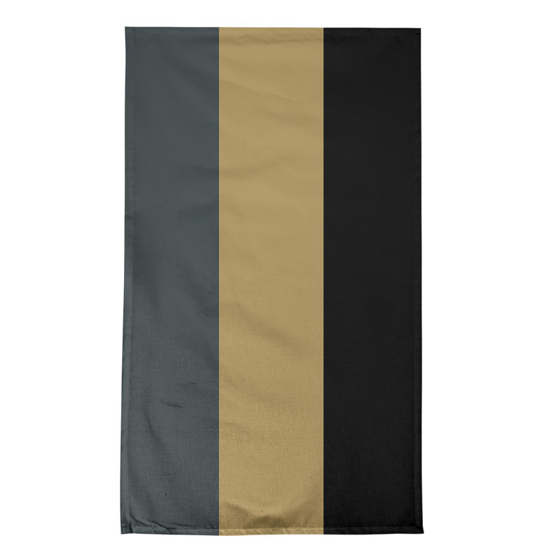 Anaheim Stripe Tea Towel Kitchen Towel, Cotton Twill, Steel Gray/Gold/Black