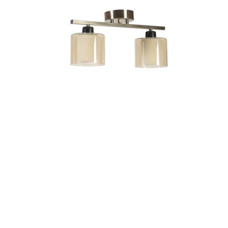 Chandle Flush Mount, Matte Chrome/Amber