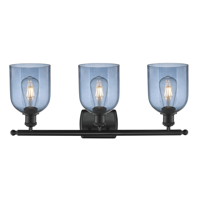 Anacaren 3 - Light Dimmable Vanity Light, Matte Black, Princess Blue