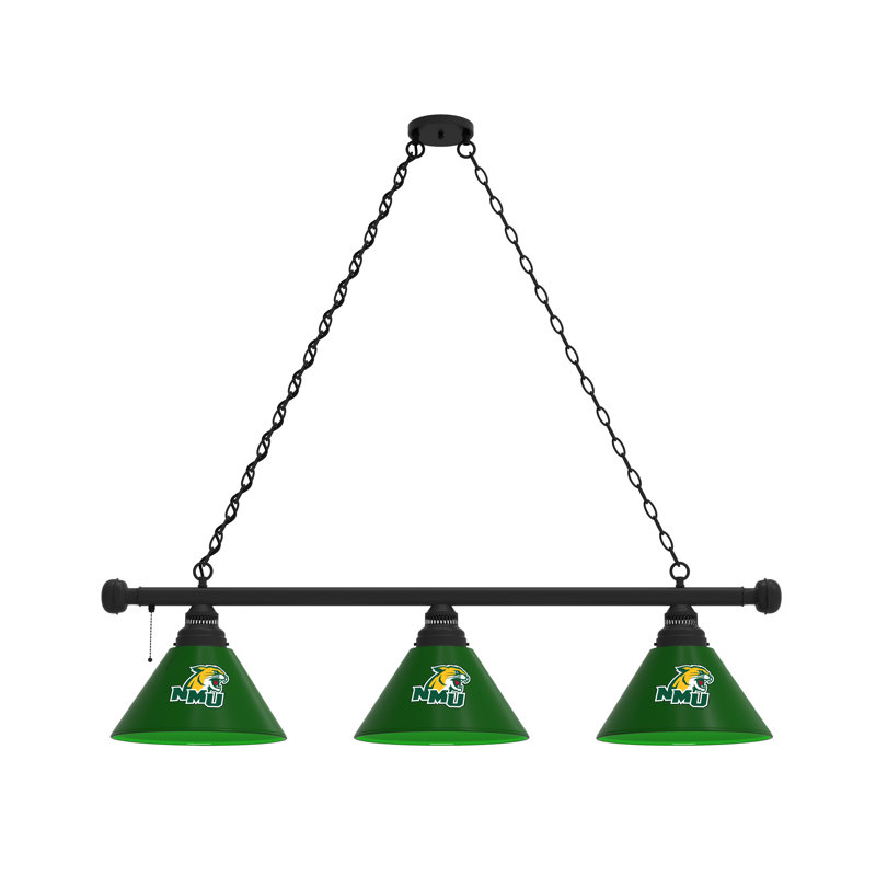 3 - Light Pool Table Lights Pendant, Black, Northern Michigan University