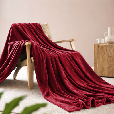 Double-Sided Mink Fleece Throw Blanket- Soft & Warm Bed Blanket
