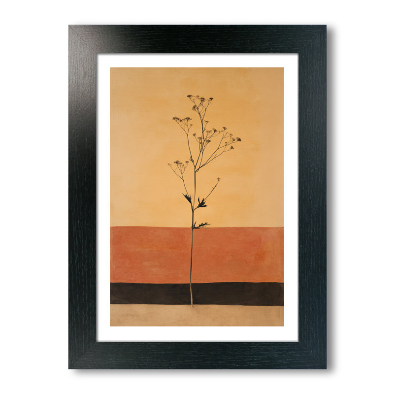 Nordic Wall Art single tall botanical stem silhouette in terracotta and beige Home Decor Giclee Art Print, minimal Scandinavian 1 Piece Wall Art