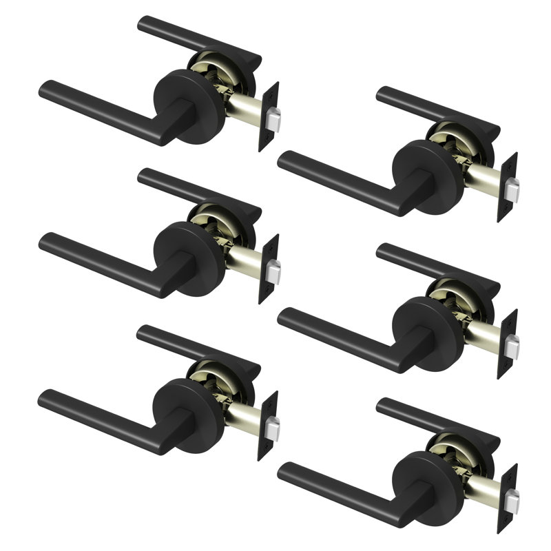Levier de porte de passage Brio de style moderne dissimulé pour (couloir et garde-robe) - style minimaliste élégant en noir mat
