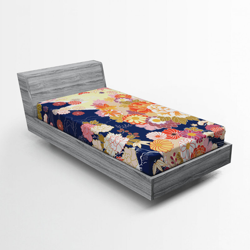 Microfiber Floral Fitted Sheet, Twin Fitted Sheet
