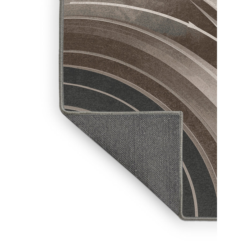 Soft Plush Bleeker Weather System Chart Modern & Contemporary Area Rug in Beige – Gray Binding, 7x10