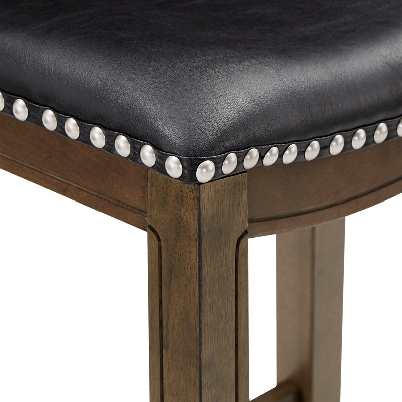 Tabouret Zackery, Noir, Tabouret de comptoir (siège d'une hauteur de 24 p