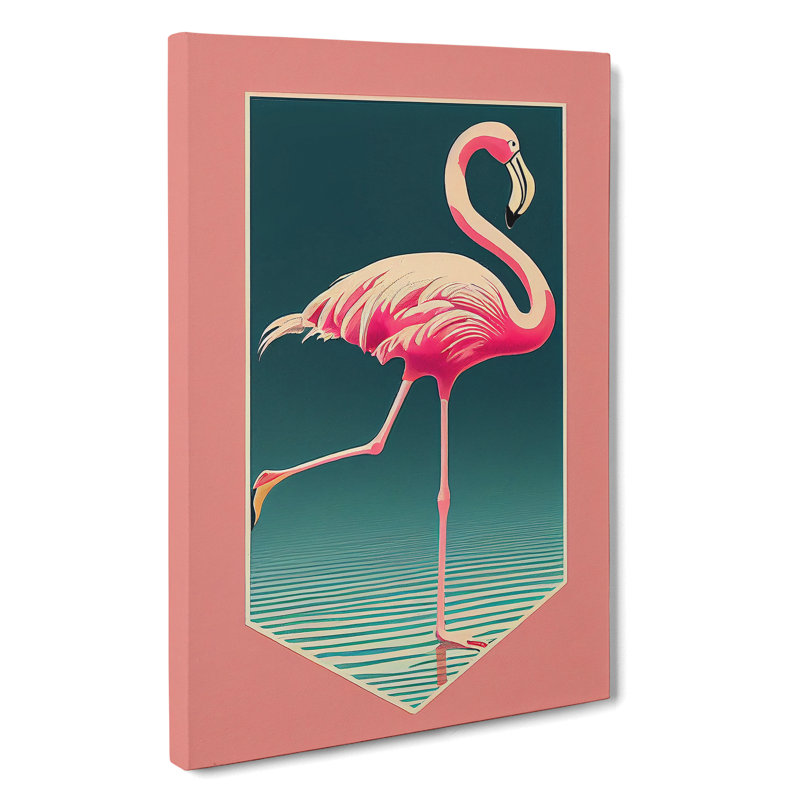 XC1022-2397X Happy Flamingo - Wrapped Canvas Print, 50cm H x 35cm W x 3cm D