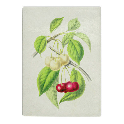 Tempered Glass Illustration of Cherries Chopping Board