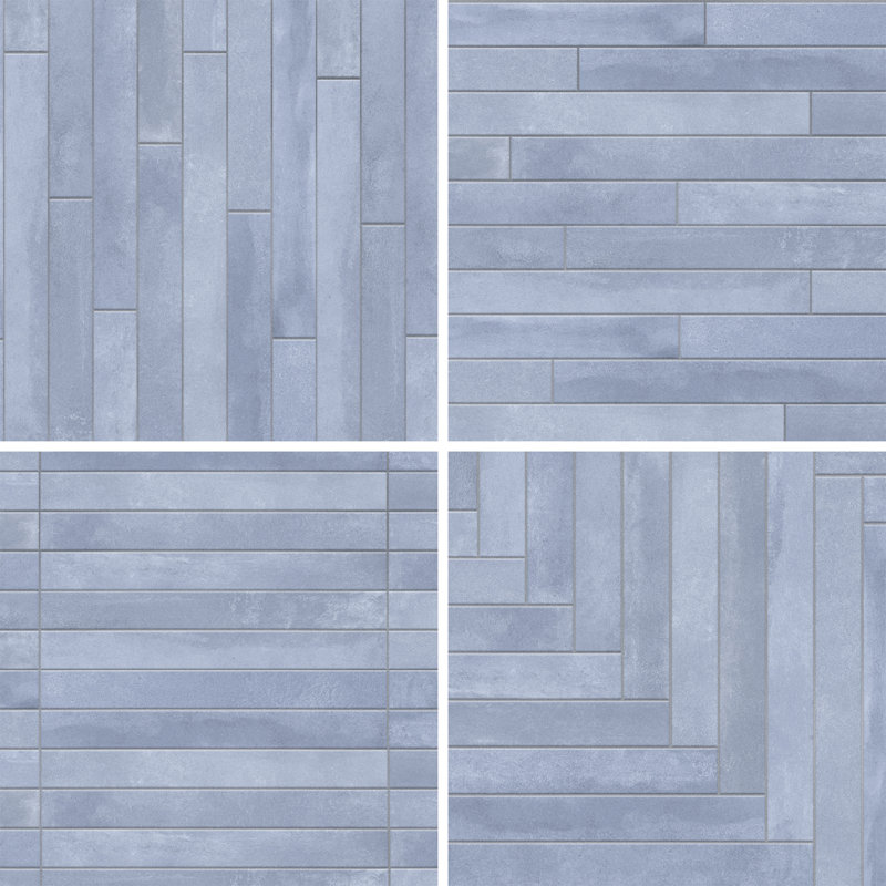Tucson 1-7/8 In. X 17-3/4 In. Porcelain Floor And Wall Tile, Blue