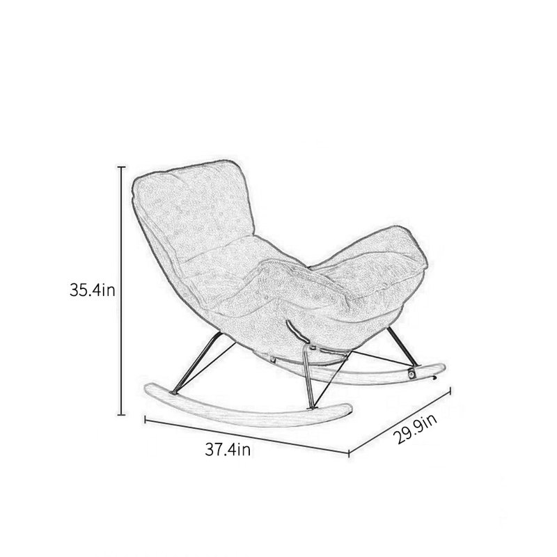 Chaise berçante simple, simple, moderne et décontractée, Blanc cassé