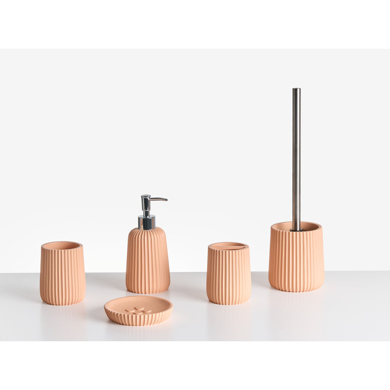 5-Piece Bathroom Accessories Set POZUZO Mint Green, Orange