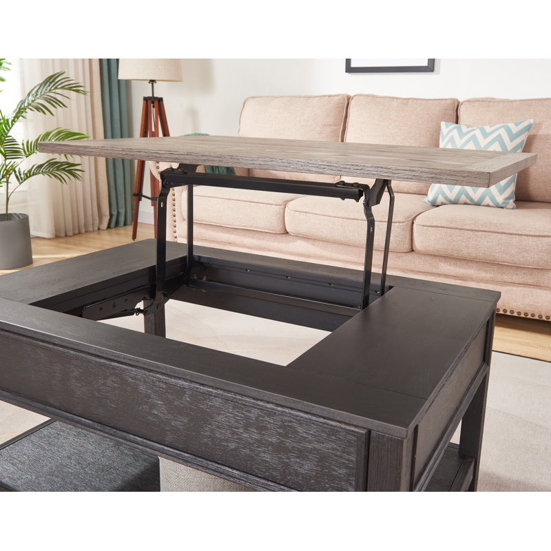 Table basse avec plateau relevable, Noir