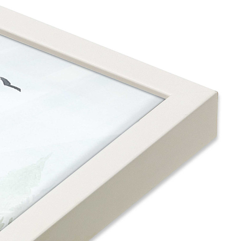 «Santa's Christmas Tractor Ride I Print», Cadre simple opaque blanc, bois massif, H 21,5 po x l 21,5 po