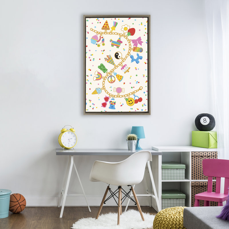 Cadre flottant Playful Party Charm, design par Nadia Hassan, 31 x 21, Montalcino Elm Floater Framed