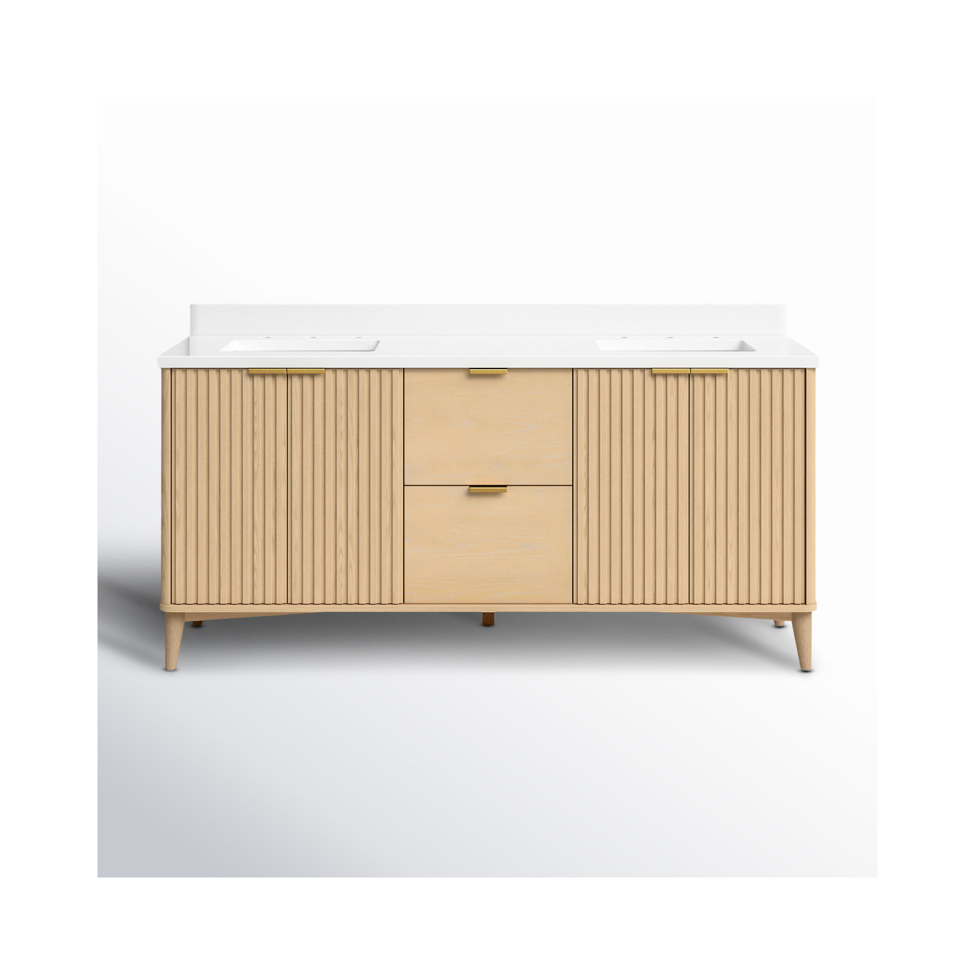 Trotta 72 in. Double Sink Bathroom Vanity, Rustic Ash
