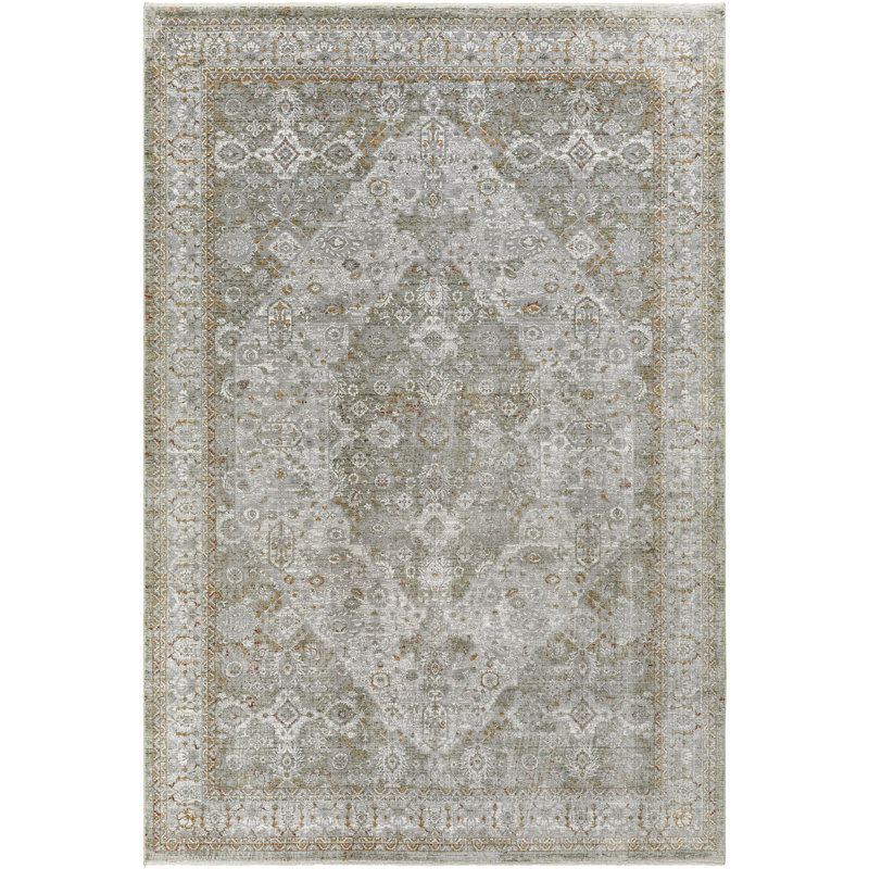 Tapis oriental en viscose / polyester / acrylique tissé à la machine Oriental, Rectangle 12 pi x 15 pi