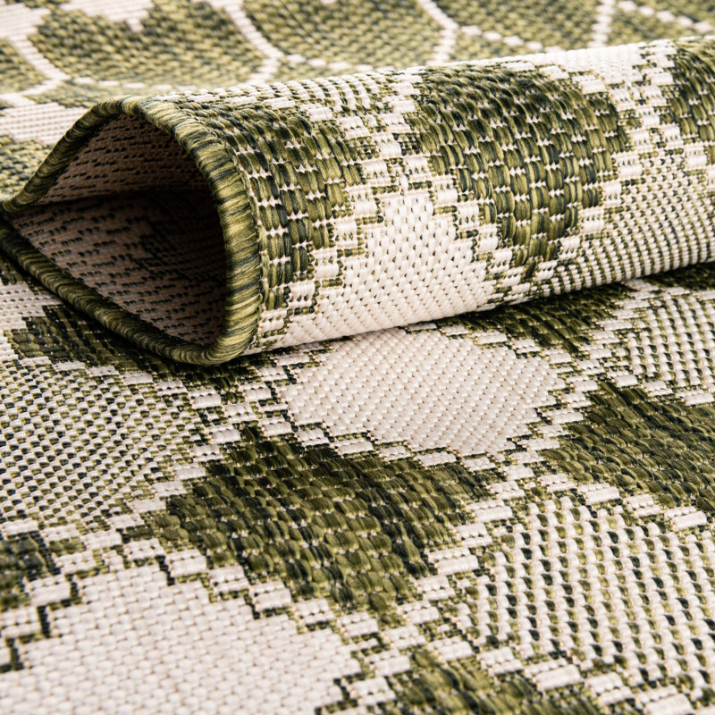 Green Traliccio Indoor/Outdoor Trellis Rug, Rectangle 7'10" x 11'