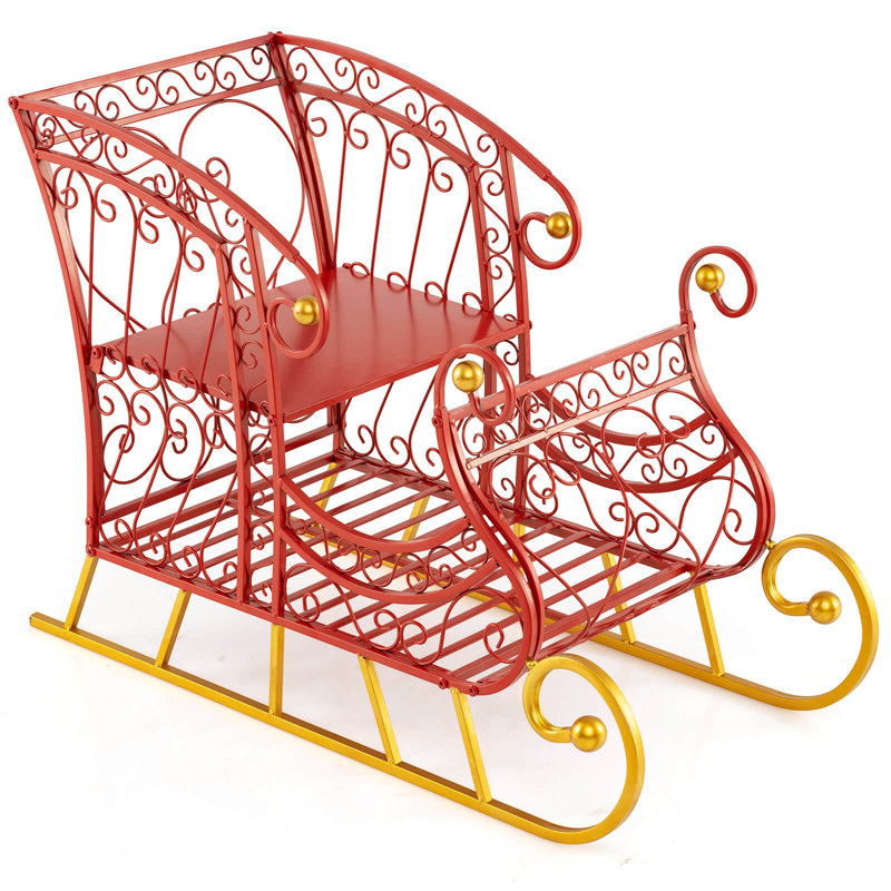 Chariot de traîneau de Noël en métal