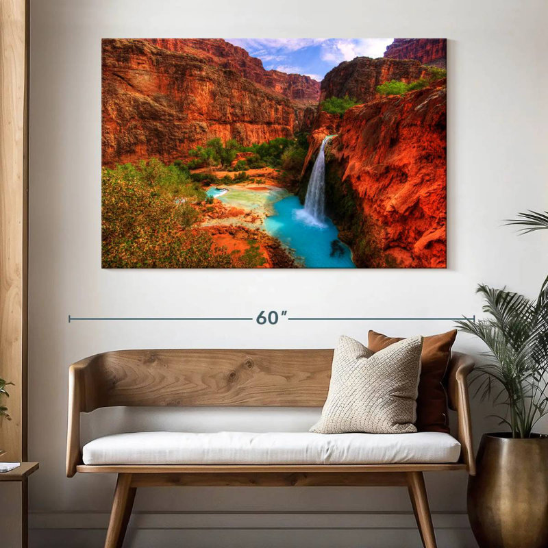 Alvord Havasupai Canyon Falls, H 34 po x l 51 po