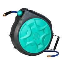 Ayleid Retractable Garden Hose Reel,1/2 in x 65 ft Wall Mounted Hose Reel,  with 9- Function Sprayer Nozzle, Any Length Lock/Slow Return System/Wall