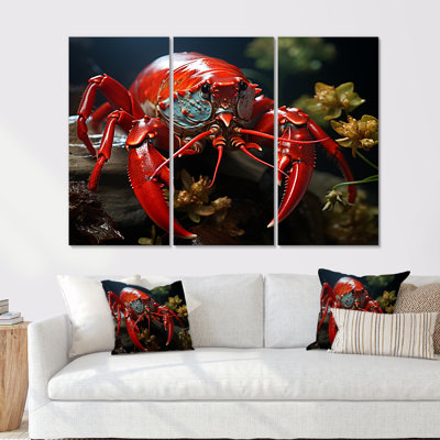 Photo de crevette mante rouge - ensemble d'impression d'art mural corail sous l'eau