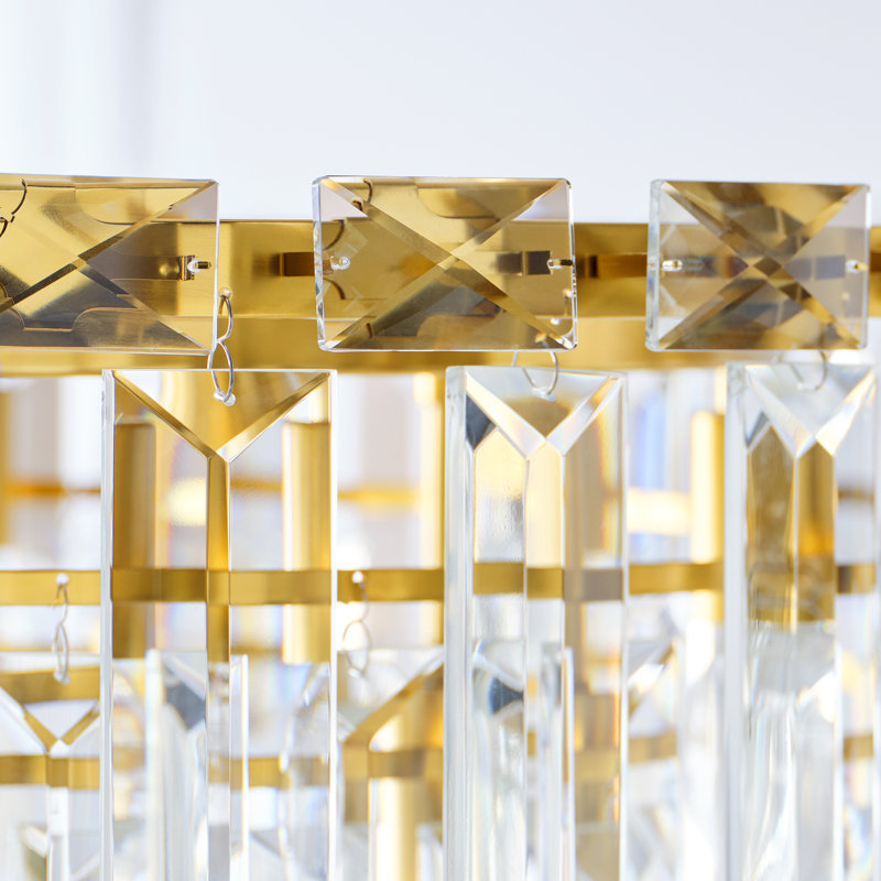 Arden Chandelier, Burnished Brass, 18.75" H x 32.88" W x 32.88" D