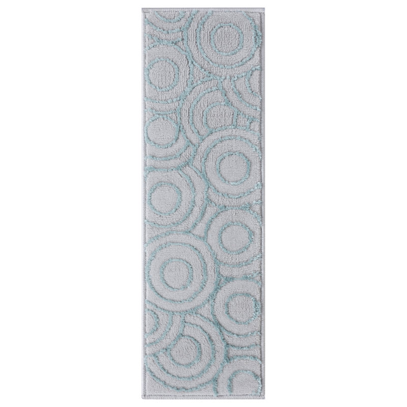 Tapis d'escalier Windham, Gris / bleu sarcelle