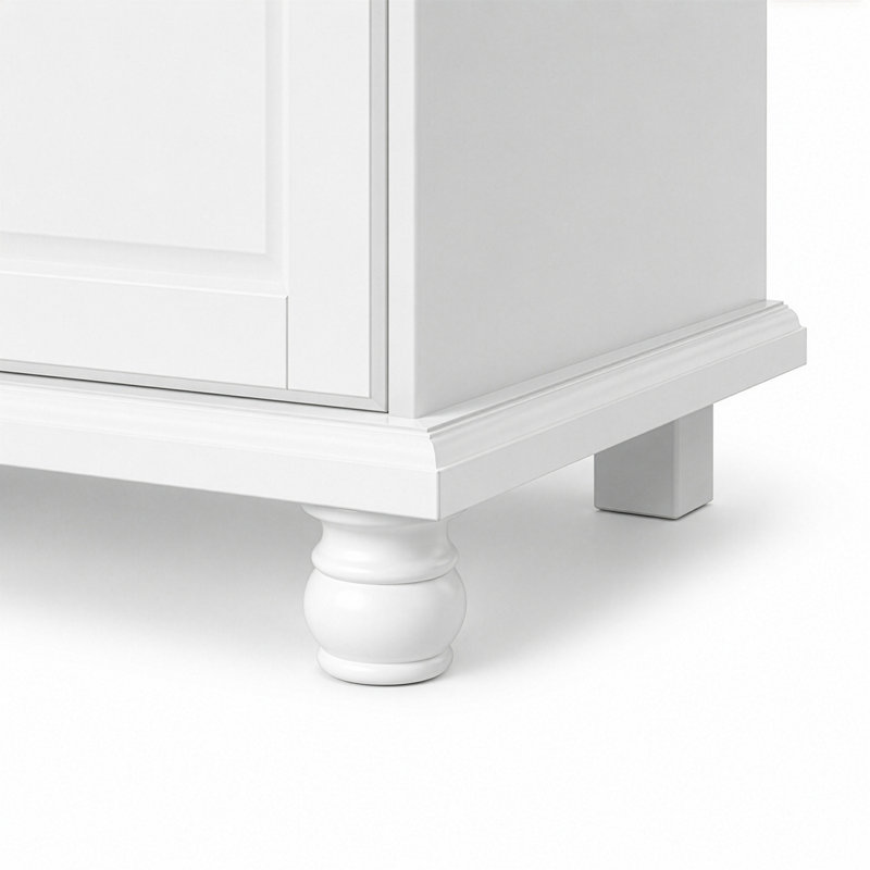 Armoire penderie 100% bois massif 4 portes Kyle, Blanc