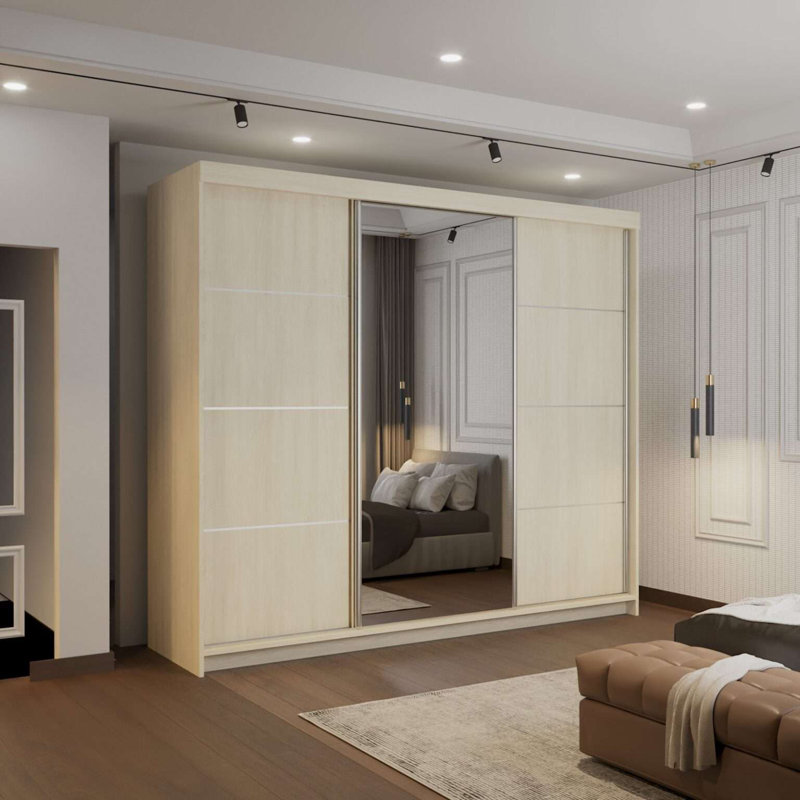 3 Door Manufactured Wood Wardrobe, Oak (Sonama)
