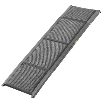 71" L x 17" W Dog Car Ramp - Folding pet ramp holds up to 250lbs, non-slip felt rug surface, portable foldable design for medium and large dogs, perfect for SUVs and trucks outdoor use