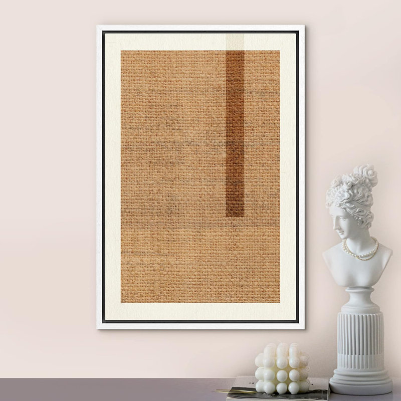 Lignes géométriques abstraites, motif géométrique, collage, abstrait, géométrique, Cadre flottant blanc, H 24 po x l 16 po