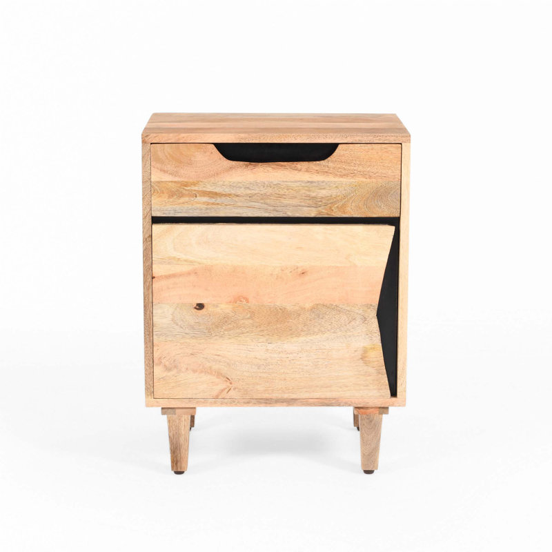 Table de chevet en bois naturel