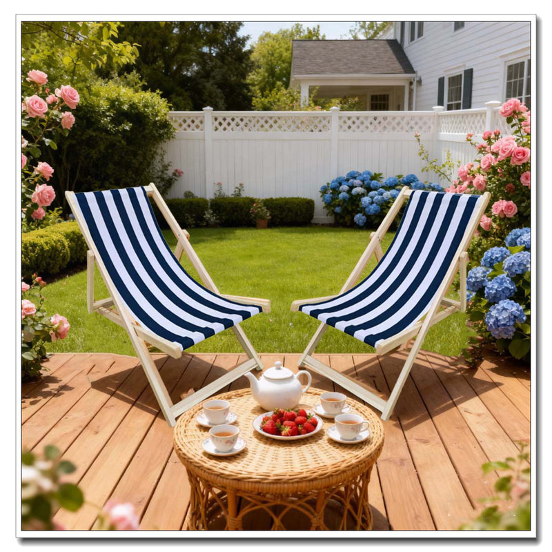 Ensemble de 2 chaises longues pliantes Populus
