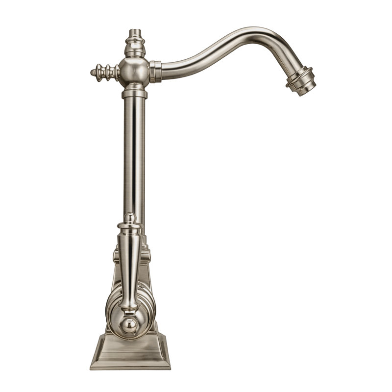 Whitehaus Point of Use Instant Hot/Cold Water Drinking Faucet with Traditional Swivel Spout, Brushed Nickel