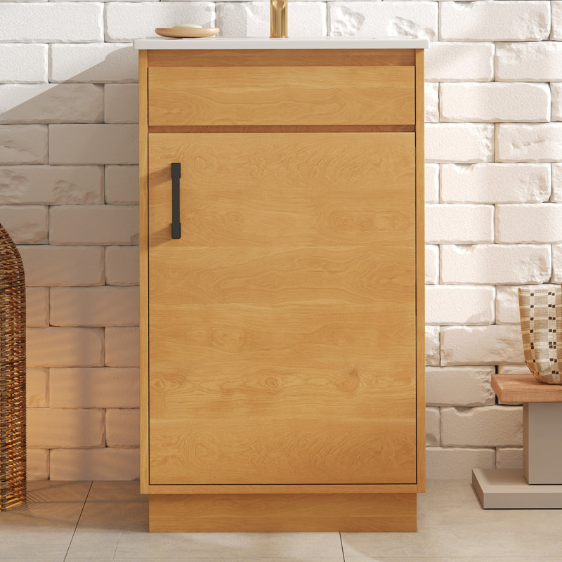 Meuble-lavabo simple 20 po avec plateau en céramique Rebecca