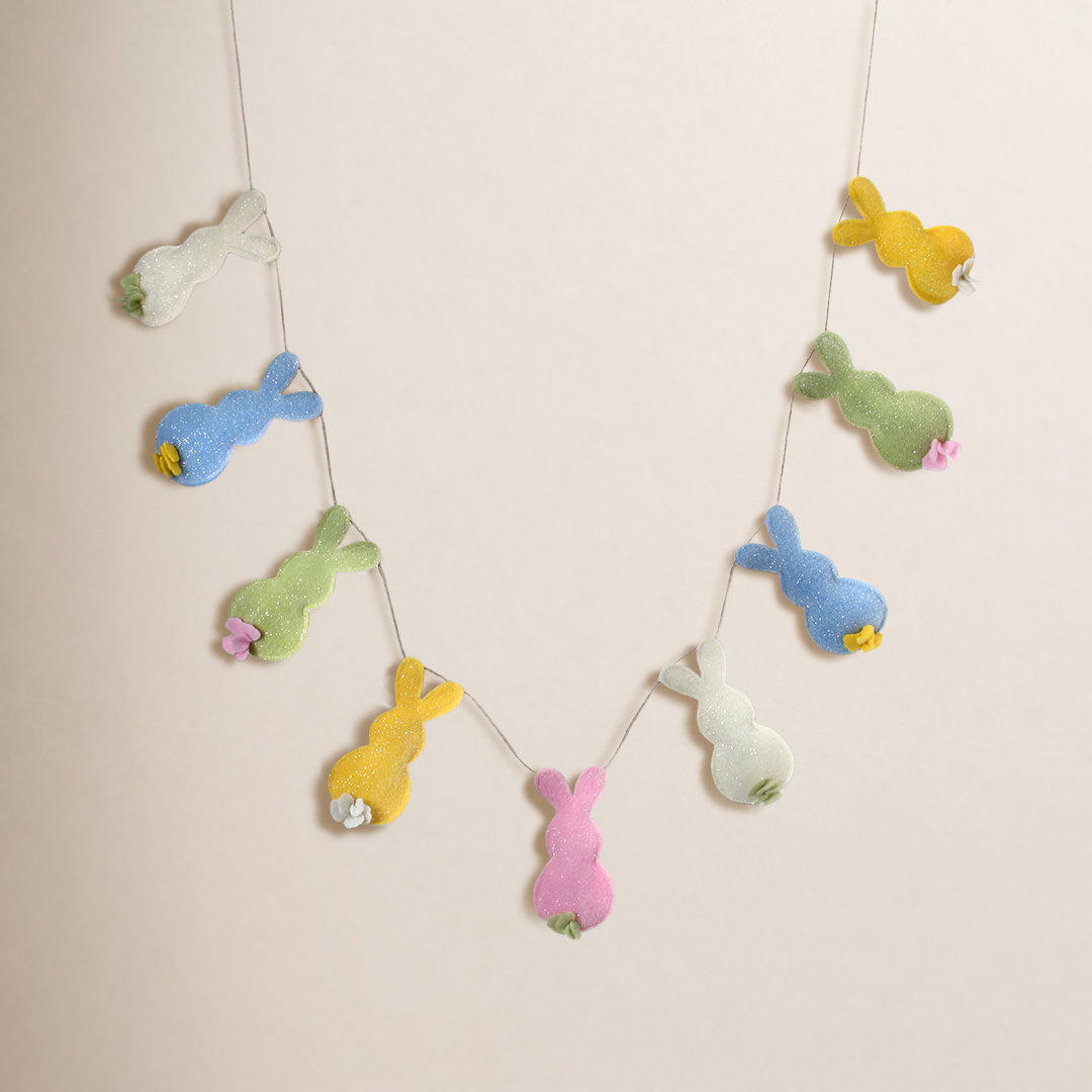 Glitter Felt Bunny Easter Garland The Holiday Aisle®