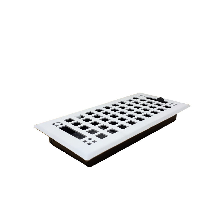 White Steel Artisan Style Vent Cover with Adjustable Dampers