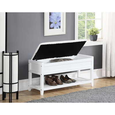 White Seating And Shoe Storage Integrated Bench - Space Efficient Unit Versatile Furniture