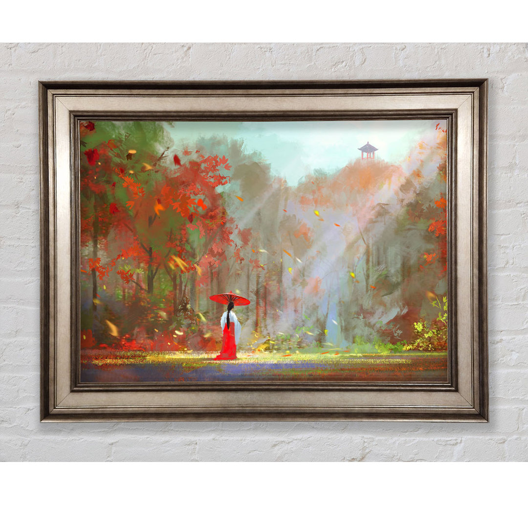 Geisha In The Woods - Einzelner Bilderrahmen Kunstdrucke