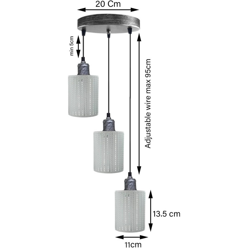 Annaluiza 3 - Light Brushed Silver Pendant
