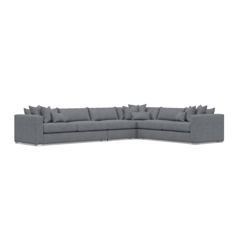 Sectional, Gray Polyester