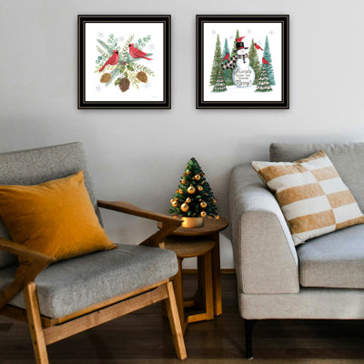 Elegant Bedroom Wall Art - 2 Friends, Multicolor, 14"X14", Wood + Paper Fade-