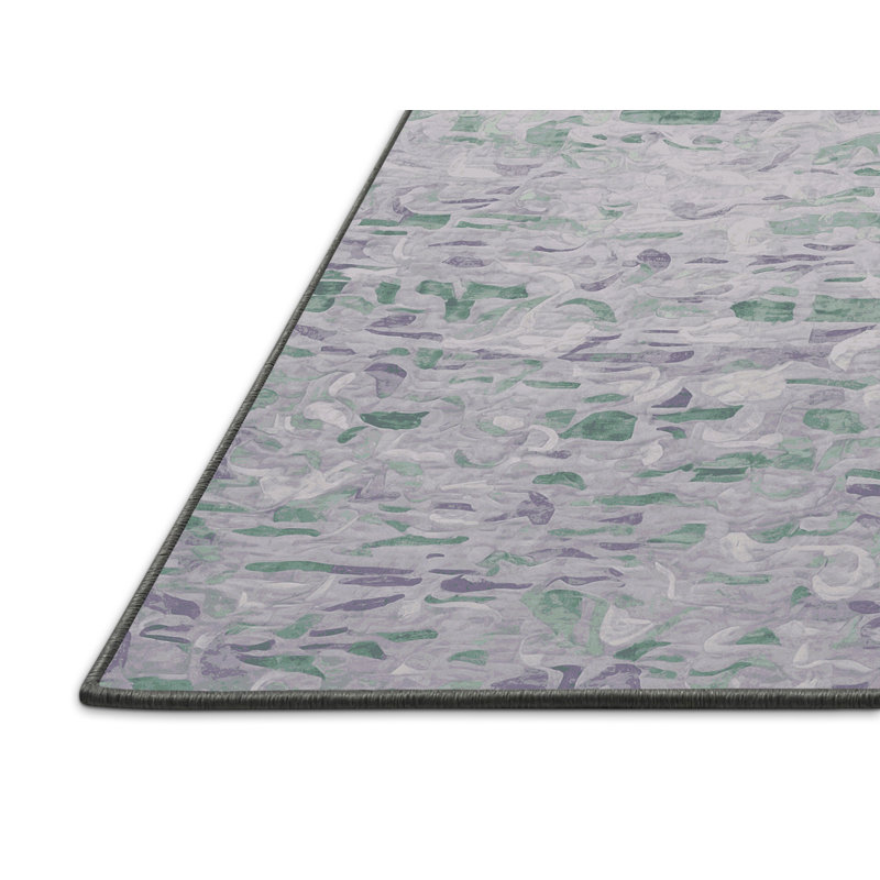 Tapis gris soyeux et moelleux, Carré 6 pi