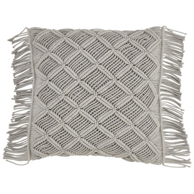 Macramé Down Filled Cotton Throw Pillow