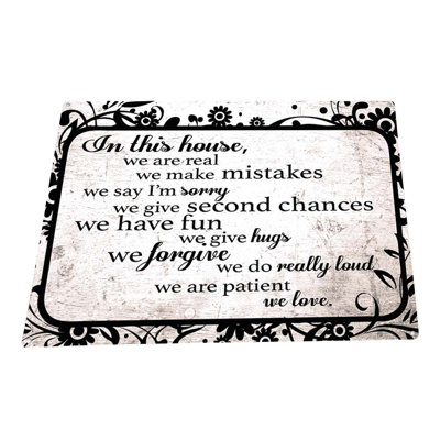 «In This House Family Rules To Live On», reproduction sur métal