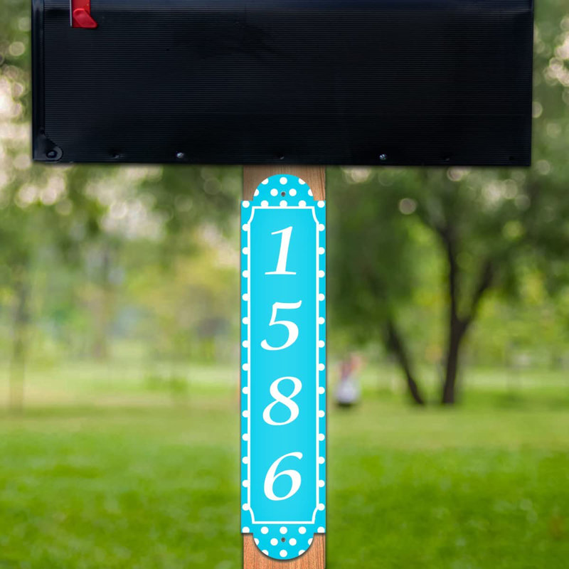 Plaque d'adresse sur 1 ligne, Bleu ciel, Oui