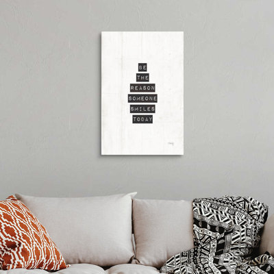 Reproduction d’art textuel sur toile, "Be The Reason you Smiles Today" par Marla Rae
