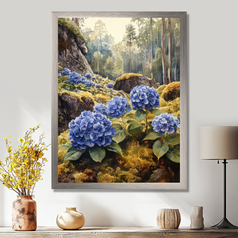 Francine - impressions sur toile florales, H 32 po x l 16 po, Argent argent, Reproduction encadrée d'une seule photo