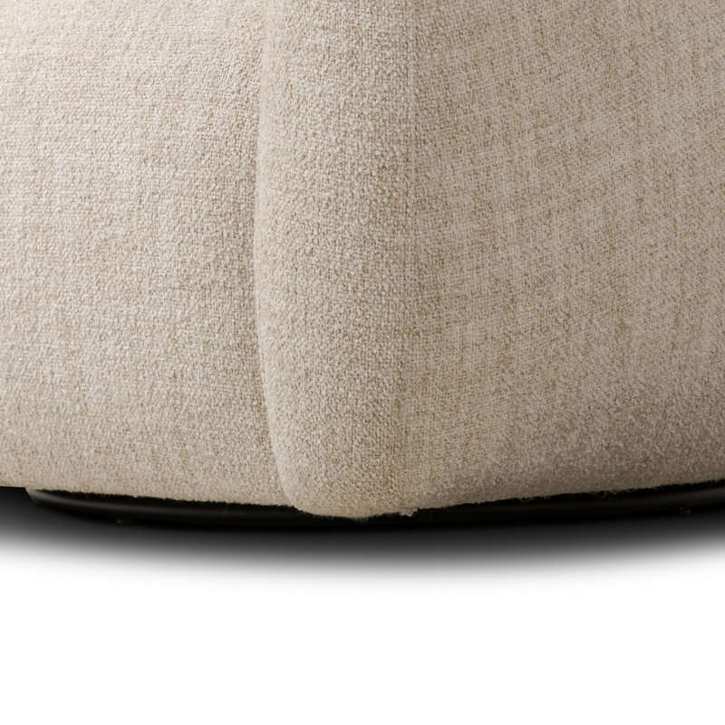 Channing Swivel Barrel Chair, Yuma Cream Polyester Blend